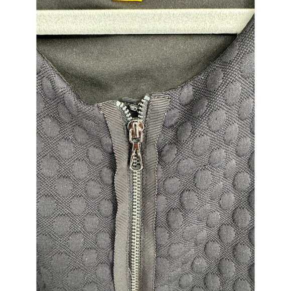 Leifsdottir Front Zip Textured Fit & Flare Sleeveless Dress Women's Size 6 Black - Picture 5 of 7